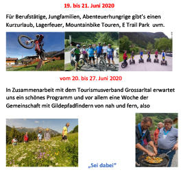 Freundschaftswoche und Adventure Weekend in Großarl: wegen Covid-19 abgesagt