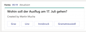 Eine Umfrage mit Forms in Microsoft Teams