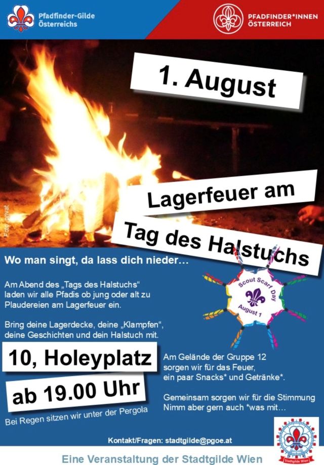 Lagerfeuer am Tag des Halstuchs